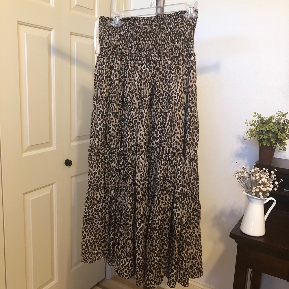 Lauren Ralph Lauren Animal Print Maxi Skirt M